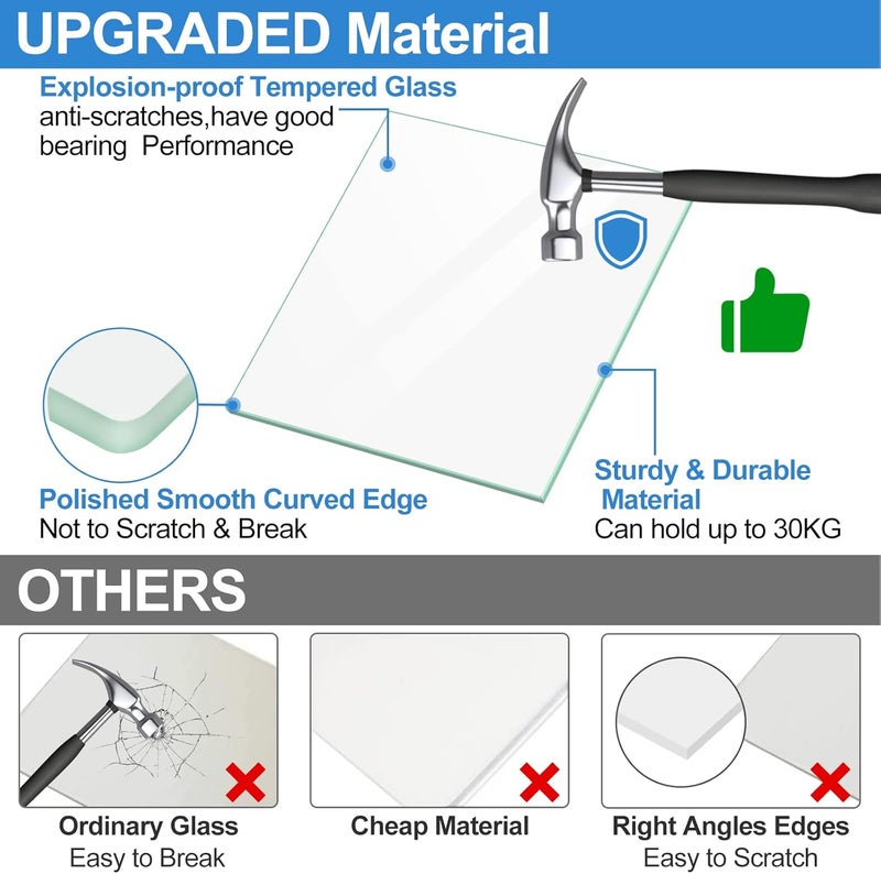 Alvar UPGRADED 240443384 Refrigerator Crisper Glass Inset Only for 241969501 Refrigerator Shelf Frame,Glass Crisper Cover Compatible with Frigidaire Refrigerator Replacement Shelf Parts - Image 4